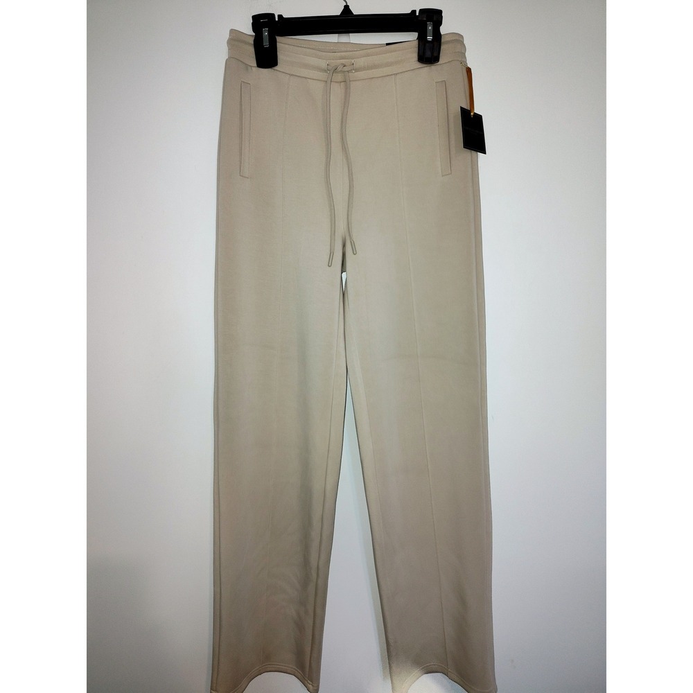 Christian Siriano New York Beige NuSable Straight Leg Mid-Rise Pants  Size M